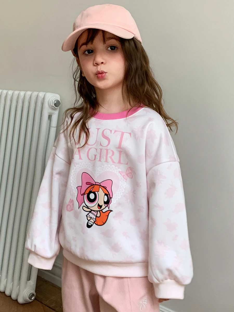 THE POWERPUFF GIRLS X DAZY Young Girls Sweatshirts Fall - Pink - View 1