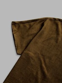 Linhara CURVE Blusa de talla grande con nudo delantero de color sólido - Marrón - Ver 7