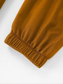 Manfinity Homme Men Zip Up Stand Collar Jacket - Brown - View 3