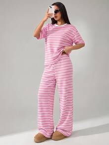 SHEIN PETITE Women Two-Piece Outfits - Pink - View 6