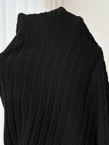 Plussiva Top de punto acanalado con cuello alto falso talla grande - Rosa Oxidada - Ver 5