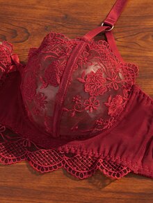 Divavoom Plus Size Bra And Panty Sets - Burgundy - View 8
