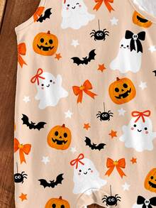 Baby Girl Random 1pc Halloween Print Cami Romper & 1pc Socks - Multicolor - View 7