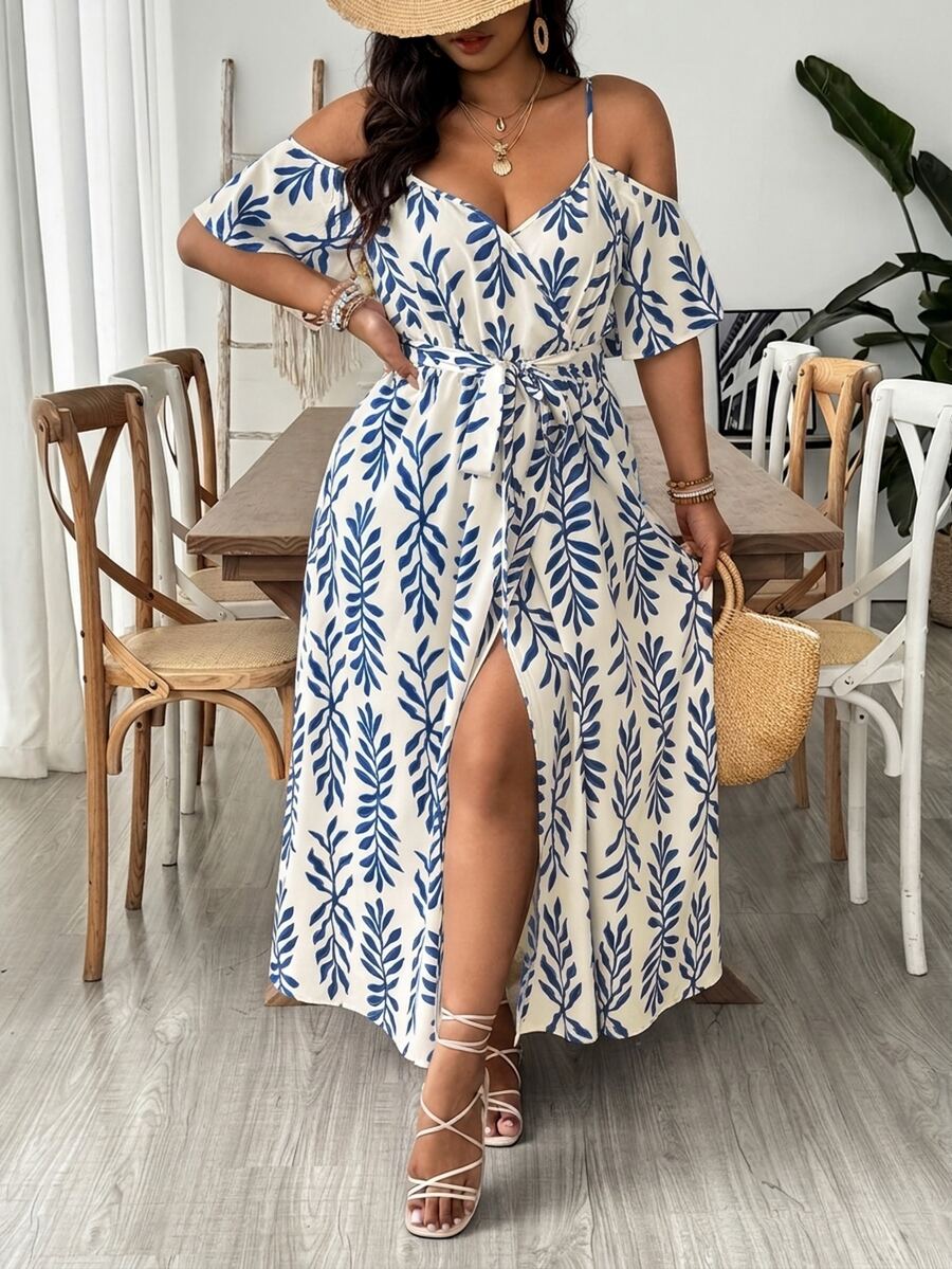 SHEIN VCAY Dress Ukuran Plus - MultiWarna - View 1