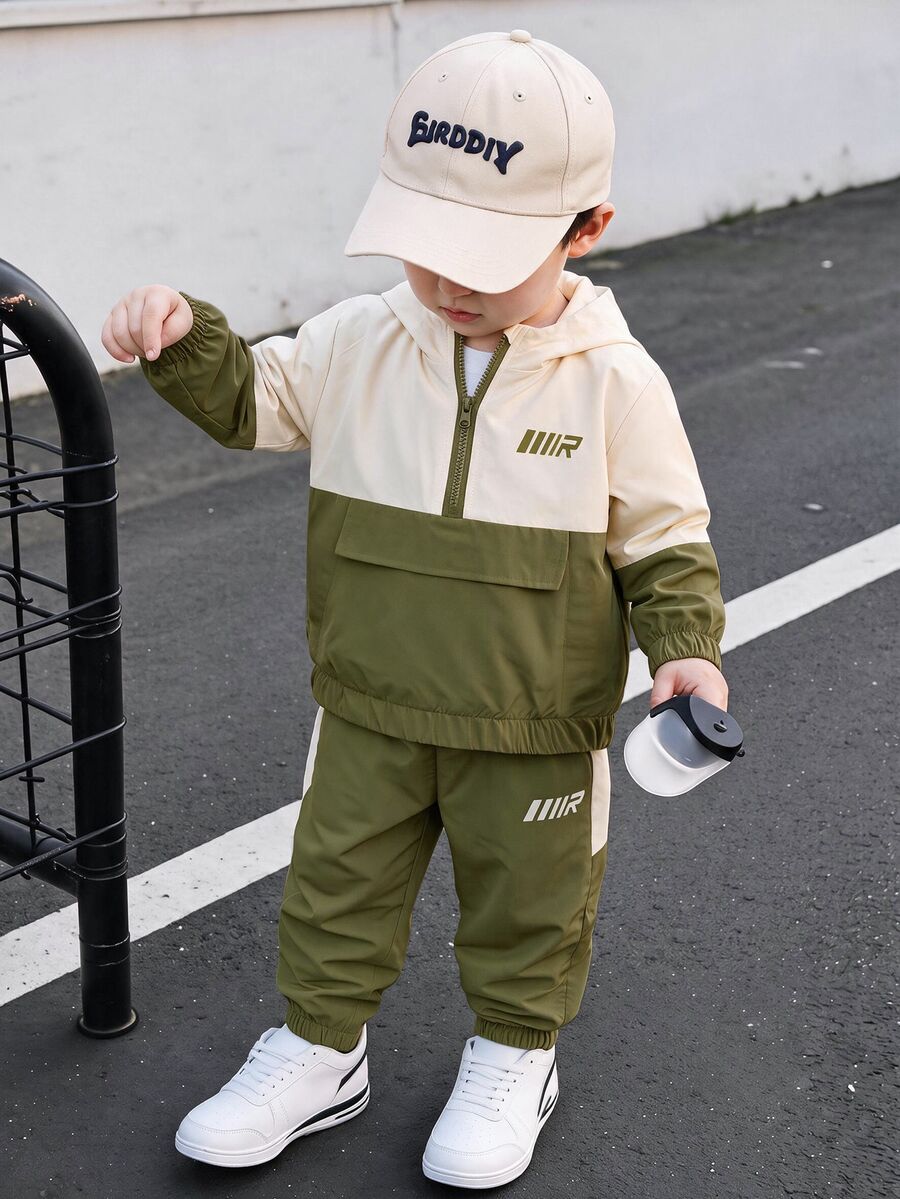 SHEIN 男童外套套裝 - 軍綠色 - 查看 1