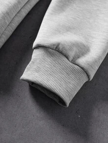 ROMWE MEN Sweatshirt Pria dengan Kancing Katak dan Lapisan Termal - Grey - View 7