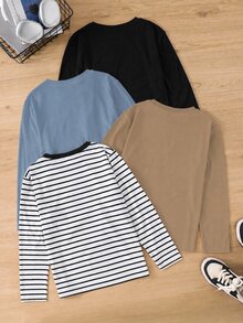 SHEIN 4PCS Tween Boys T-Shirts - Multicolor - View 2