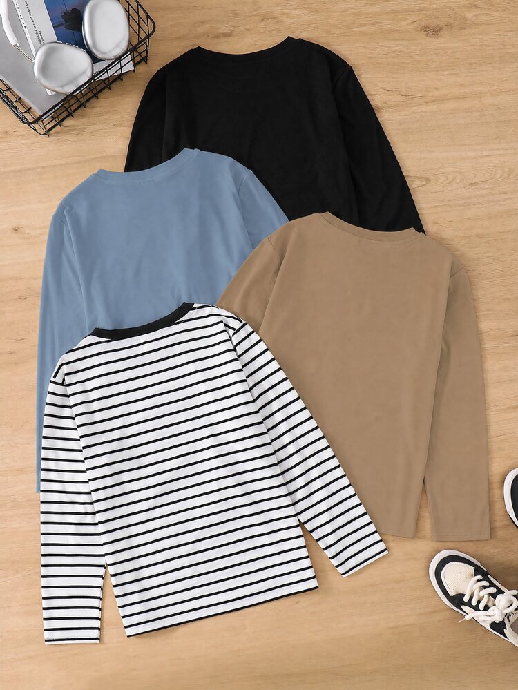 SHEIN 4PCS Tween Boys T-Shirts - Multicolor - View 2