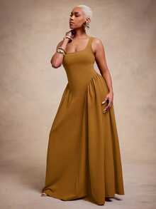Vixey Women Maxi Dresses - Mustard Yellow - View 5