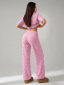 SHEIN PETITE Women Two-Piece Outfits - Pink - View 2