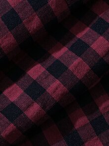 DAZY Gingham Print Sleep Pants - Burgundy - View 8
