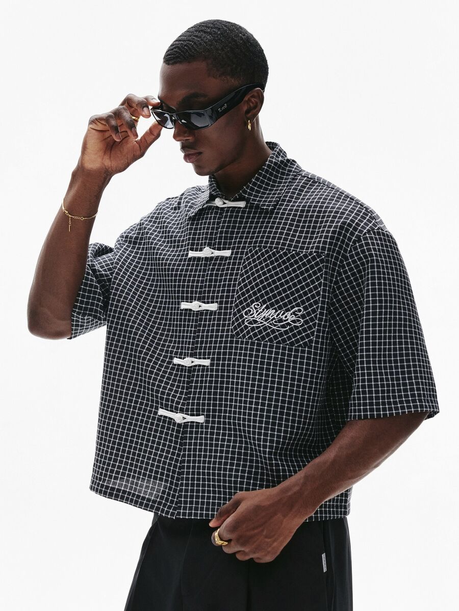 STYNVO Camisas para hombre - Blanco y Negro - Ver 1