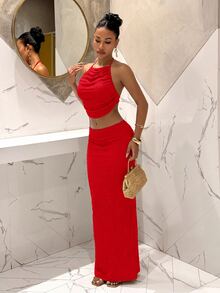 Slaydiva Women Two-Piece Outfits - Red - View 3