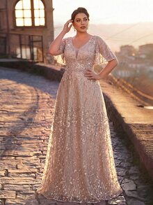Serin Plus Size Mother Of The Bride Dresses - Champagne - View 3