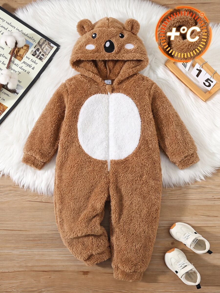 SHEIN Young Boys Bodysuits & Jumpsuits - Khaki - View 1