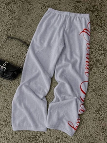 Attitoon Guitar & Letter Graphic Sweatpants - Multicolor - View 2