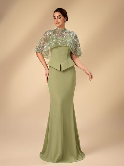 Serin Contrast Sequin Mermaid Hem Mother Of The Bride Dress