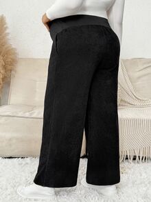 Plussiva Plus Wide Leg Pants - Black - View 2