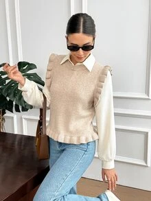 Serisse Women Knit Tops - Khaki - View 3