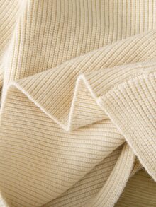 SHEIN Young Girl Twist Front Drop Shoulder Sweater - Beige - View 5