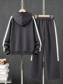 Teen Boys Hoodie & Sweatshirt Co-Ords - Dark Grey - View 2