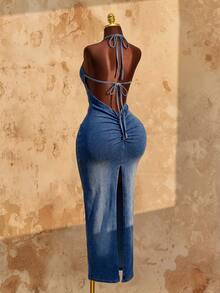 Amplova Women Denim Dresses Fall/Winter - Blue - View 2