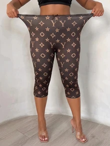 SHEIN SXY 大碼緊身褲 - 棕色 - 查看 9