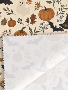 SHEIN LUNE V-Neck Halloween Print Ruffle Armhole Blouse - Multicolor - View 4