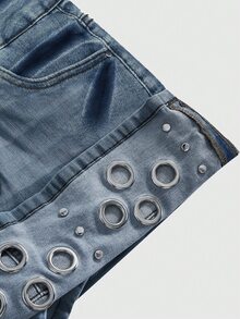 ROMWE J-Fashion Women Denim Skirts - Dark Wash - View 3