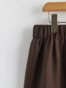 Linhara CURVE Plus Batwing Sleeve Knot Hem Top & Wide Leg Pants - Brown - View 6