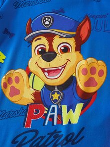 SHEIN | PAW Patrol 小男孩卡通與字母圖案對比滾邊睡衣套裝 - 彩色 - 查看 4