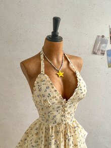 Soleia 碎花印花前綁帶掛脖露背洋裝 - 彩色 - 查看 8