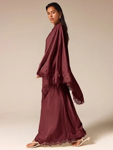 COSMINA Women Skirts Dinner Party Burgundy Summer Elegant - Red Violet - View 5