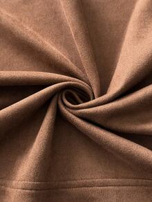 Elaquor Plus Size Suede Flap Pocket Zip Up Jacket Fall - Brown - View 8
