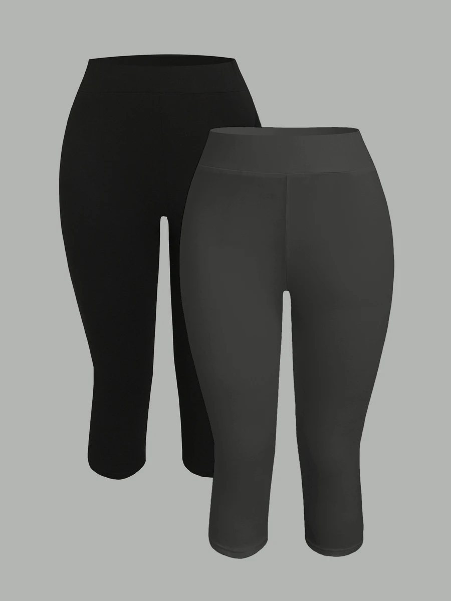 SHEIN Girlism Celana Legging Remaja Perempuan Pcs - Grey - View 1