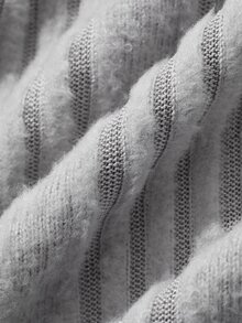 DAZY Square Neck Ribbed Knit Tee - Grey - View 9