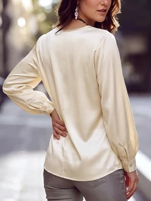 Velvienne Blusas Talla Grande Otoño - Albaricoque - Ver 2