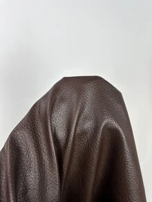 Silquee Mantel Trench Kulit PU dengan Kerah Berikat - Coklat - View 10