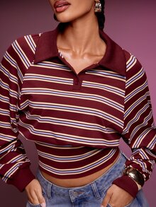 Denimoi Atasan Wanita - Burgundy - View 2