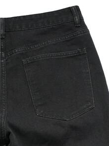 Manfinity Men Star & Letter Graphic Flare Leg Jeans - Black - View 7