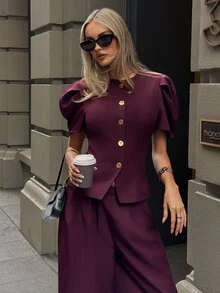 Aloruh Women Suit Sets,New Fall Styles - Purple - View 4