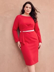 MOTF PREMIUM PLUS SIZE DRESSES - Red - View 2