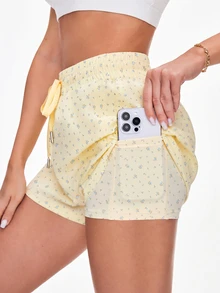 SHEIN Sovereign Charm Women Sports Shorts - Multicolor - View 3