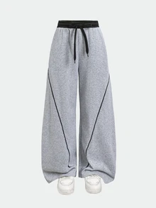 SHEIN Pantalones de Chándal Niñas (8-12) - Gris - Ver 2