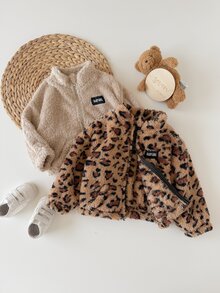 SHEIN 2PCS Baby Girls Coats - Khaki - View 4