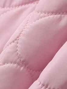 Hapijoa Jaket Quilt Berkerudung dengan Resleting dan Lapisan Dalam Berbahan Bahan Berlapis Bawang untuk Anak Perempuan Remaja - Baby Pink - View 6