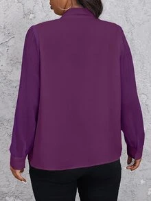 SHEIN Privé Blusas Talla Grande Otoño - Morado - Ver 3
