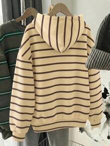 Muvela Striped Print Drop Shoulder Sweatshirt - Multicolor - View 2