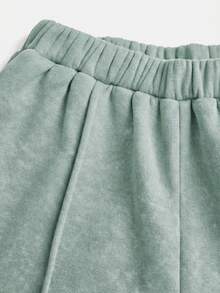 SHEIN 青少年女孩連帽衫與運動衫套裝 - 綠色 - 查看 5