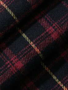DAZY Plaid Print Elastic Waist Lounge Pants - Red - View 6